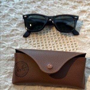 Ray-Ban Sunglasses and Brown Leather Sunglasses Case